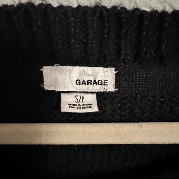 Garage Crewneck Love Long Sleeve Sweater Black White Women Small Valentines Day - Picture 4 of 6